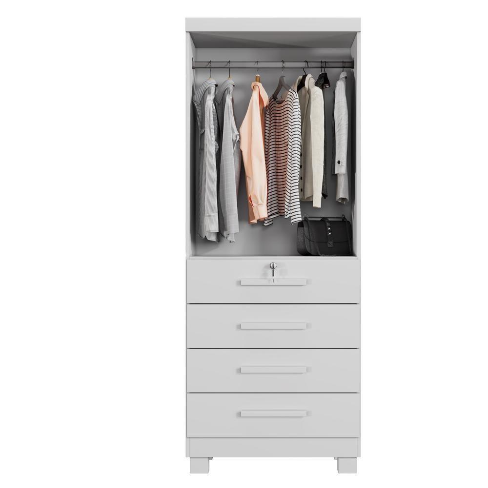 Armário Multiuso New Aurora 2 Portas 4 Gavetas Branco - 3