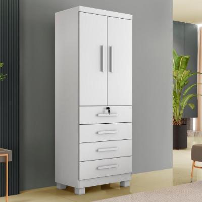 Armário Multiuso New Aurora 2 Portas 4 Gavetas Branco