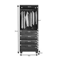 Armário Multiuso New Aurora 2 Portas 4 Gavetas Branco - 4