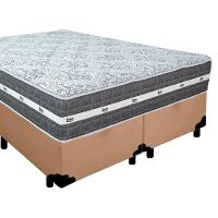 Cama Box Casal Bipartido Sintético + Colchão Anjos Black Graphite Molas Ensacadas 138x188x64cm Cor:bege - 5