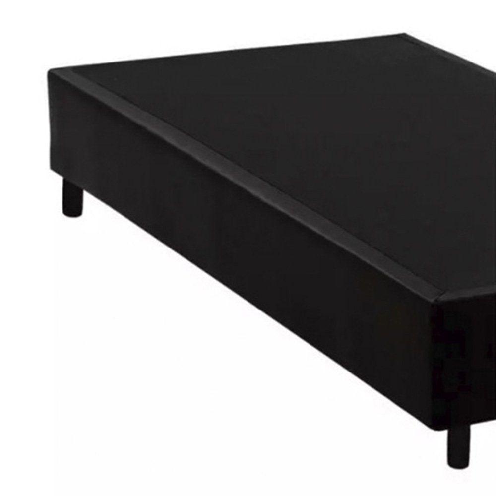 Cama Box Blindado Solteiro Extremo Reforçado Xerife Móveis Sintético Preto 40x88x188 - 2