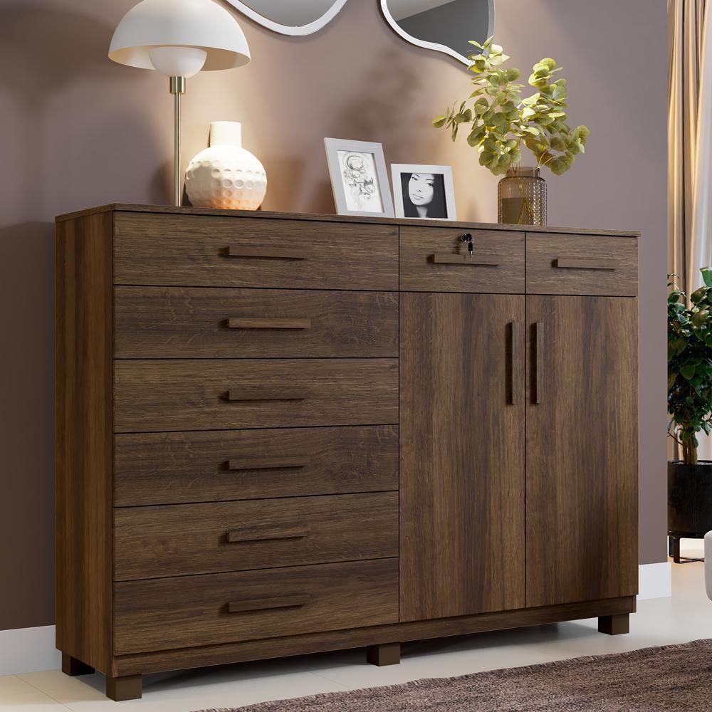 Cômoda Triunfo 8 Gavetas E 2 Portas Imbuía - 1