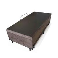 Cama Box Baú Auxiliar Solteiro Suede Espuma 8cm 45x88x188 Marrom - 2