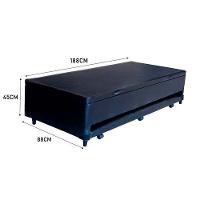 Cama Box Baú Auxiliar Solteiro Sintético Espuma 8cm 45x88x188 Preto - 3