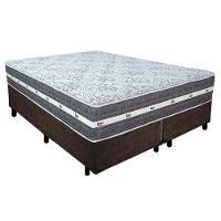 Cama Box Casal Bipartido Suede + Colchão Anjos Black Graphite Molas Ensacadas 138x188x64cm Cor:marrom - 1