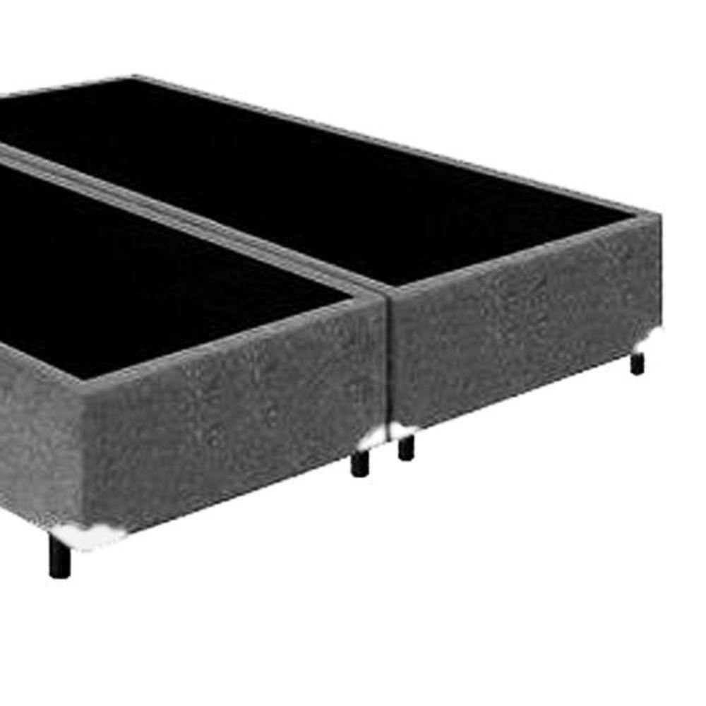 Base Box Queen Bipartido Sp Móveis Suede Cinza - 42X158X198 - 2