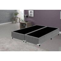 Base Box Queen Bipartido Sp Móveis Suede Cinza - 42X158X198 - 3