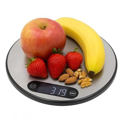 Balança De Cozinha Digital Redonda Inox 10kg