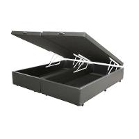 Base Box Baú King Bipartido Sp Móveis Sintético Cinza - 2