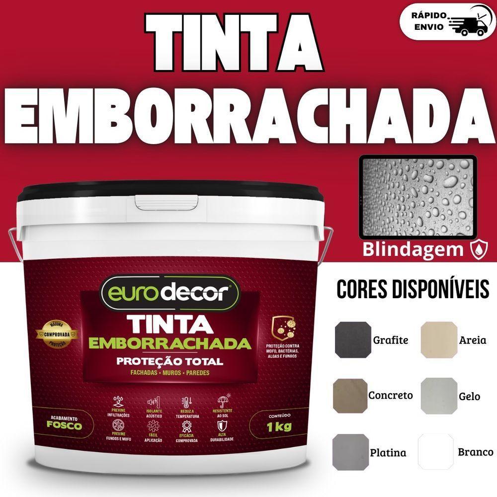 Tinta Emborrachada 1kg Contra Infiltração Fissura Trincas Cinza Platina - 3