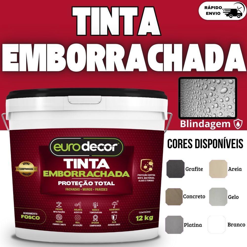 Tinta Emborrachada 12kg Contra Infiltração Fissura Trincas Branco - 3