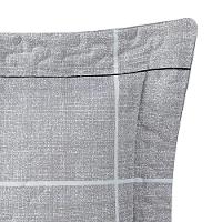 Kit Cobre Leito Colcha Casa Scarpa Celi King Dupla Face Micropercal 200 Fios 3 Peças Xadrez Grid Cinza - 2