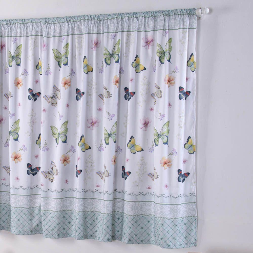 Cortina Juvenil Girl Estampada 2,00m Largura X 1,50m Altura - Borboleta - 100% Poliéster - 4