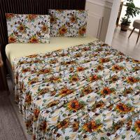 Jogo De Lençol Luar Casal 4 Peças Malha 100% Algodão Estampado - Girassol Amarelo - 2