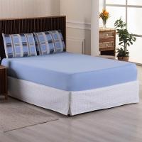 Jogo De Lençol Luar King 3 Peças Malha 100% Algodão Estampado - Xadrez Azul - 4