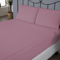 Jogo De Lençol Usual Queen 3 Peças Percal 180 Fios - Rose - 80% Poliéster- 20% Algodão - 3