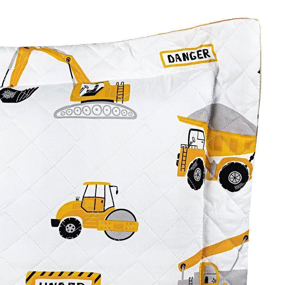 Kit Cobre Leito Colcha Joy Kids Solteiro Infantil 2 Peças Micropercal 200 Fios - Manny Trator - 100% Poliéster - 4