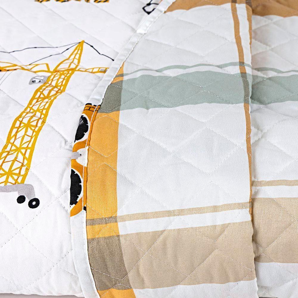 Kit Cobre Leito Colcha Joy Kids Solteiro Infantil 2 Peças Micropercal 200 Fios - Manny Trator - 100% Poliéster - 6