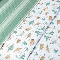 Kit Cobre Leito Colcha Joy Kids Solteiro Infantil 2 Peças Micropercal 200 Fios - Dino World - 100% Poliéster - 5