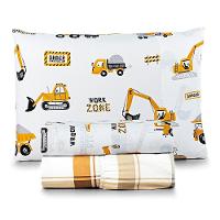 Jogo De Lençol Joy Kids Solteiro 3 Peças Micropercal 200 Fios Infantil - Manny Trator - 100% Poliéster - 1