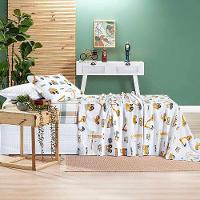 Jogo De Lençol Joy Kids Solteiro 3 Peças Micropercal 200 Fios Infantil - Manny Trator - 100% Poliéster - 3