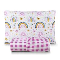 Jogo De Lençol Joy Kids Solteiro 2 Peças Micropercal 200 Fios Infantil - Rainbow - 100% Poliéster - 1