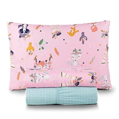 Jogo De Lençol Joy Kids Solteiro 3 Peças Micropercal 200 Fios Infantil - Foxy Raposa Rosa - 100% Poliéster
