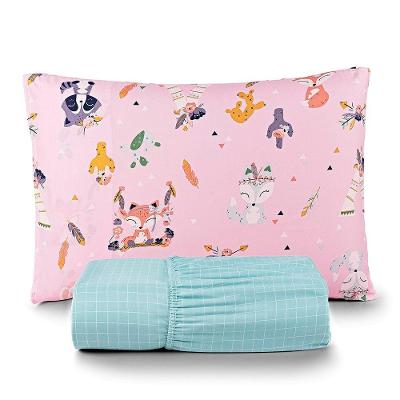 Jogo De Lençol Joy Kids Solteiro 2 Peças Micropercal 200 Fios Infantil - Foxy Raposa Rosa - 100% Poliéster