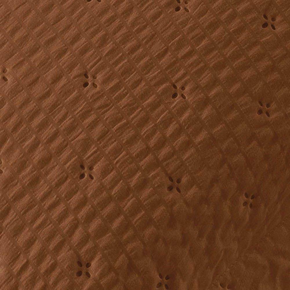 Kit Cobre Leito Colcha Craft Casal 3 Peças Percal 300 Fios Dupla Face Texturizado - Castanho - 100% Poliéster - 4