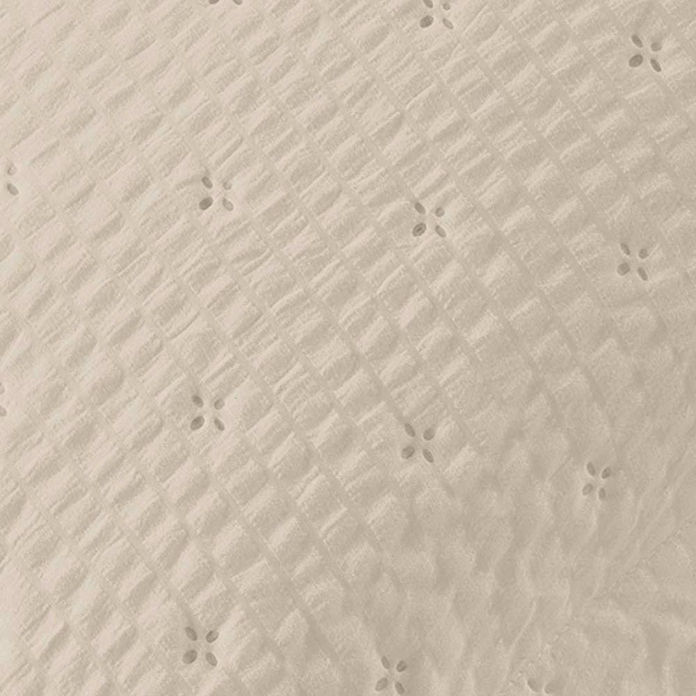 Kit Cobre Leito Colcha Craft Casal 3 Peças Percal 300 Fios Dupla Face Texturizado - Bege - 100% Poliéster - 4