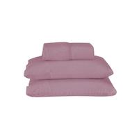 Jogo De Lençol Usual Casal 3 Peças Percal 180 Fios - Rose - 80% Poliéster- 20% Algodão - 1