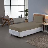 Jogo De Lençol Usual Solteiro 2 Peças Percal 180 Fios - Marrom - 80% Poliéster- 20% Algodão - 2