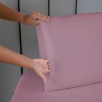 Jogo De Lençol Usual Solteiro 2 Peças Percal 180 Fios - Rose - 80% Poliéster- 20% Algodão