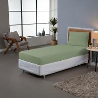 Jogo De Lençol Usual Solteiro 2 Peças Percal 180 Fios - Verde - 80% Poliéster- 20% Algodão - 2