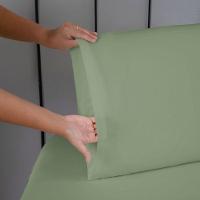 Jogo De Lençol Usual Solteiro 2 Peças Percal 180 Fios - Verde - 80% Poliéster- 20% Algodão