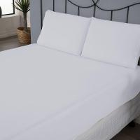 Jogo De Lençol Usual Queen 3 Peças Percal 180 Fios - Branco - 80% Poliéster- 20% Algodão - 3