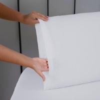 Jogo De Lençol Usual Queen 3 Peças Percal 180 Fios - Branco - 80% Poliéster- 20% Algodão