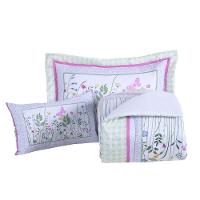Kit Edredom Juvenil Solteiro 04 Peças Estampado 300 Fios - Jardim - 100% Poliéster - 5