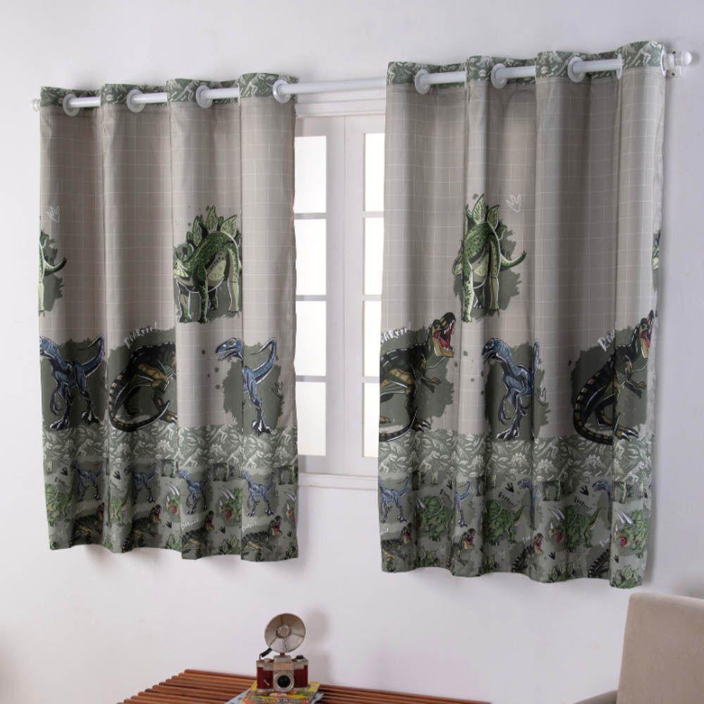 Cortina Juvenil Boy Estampada 2,00m Largura X 1,50m Altura - Dinossauro - 100% Poliéster - 1
