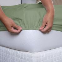 Jogo De Lençol Usual Queen 3 Peças Percal 180 Fios - Verde - 80% Poliéster- 20% Algodão - 5