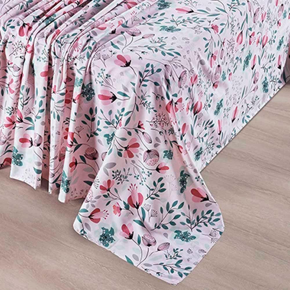 Jogo De Lençol Júlia Casal 4 Peças Micropercal 200 Fios Floral - Bothanica - 100% Poliéster - 2