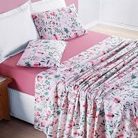 Jogo De Lençol Júlia Casal 4 Peças Micropercal 200 Fios Floral - Bothanica - 100% Poliéster - 1
