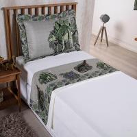 Jogo De Lençol Juvenil Boy 3 Peças Micropercal 300 Fios Estampado - Dinossauro - 100% Poliéster - 1