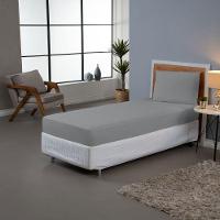 Jogo De Lençol Usual Solteiro 2 Peças Percal 180 Fios - Cinza - 80% Poliéster- 20% Algodão - 2