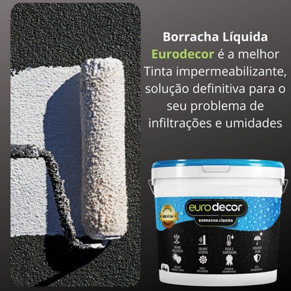 Borracha Liquida 4kg Flexível Solução Mofo Impermeabilização Acabamento Acetinado Cinza Calopsita - 4