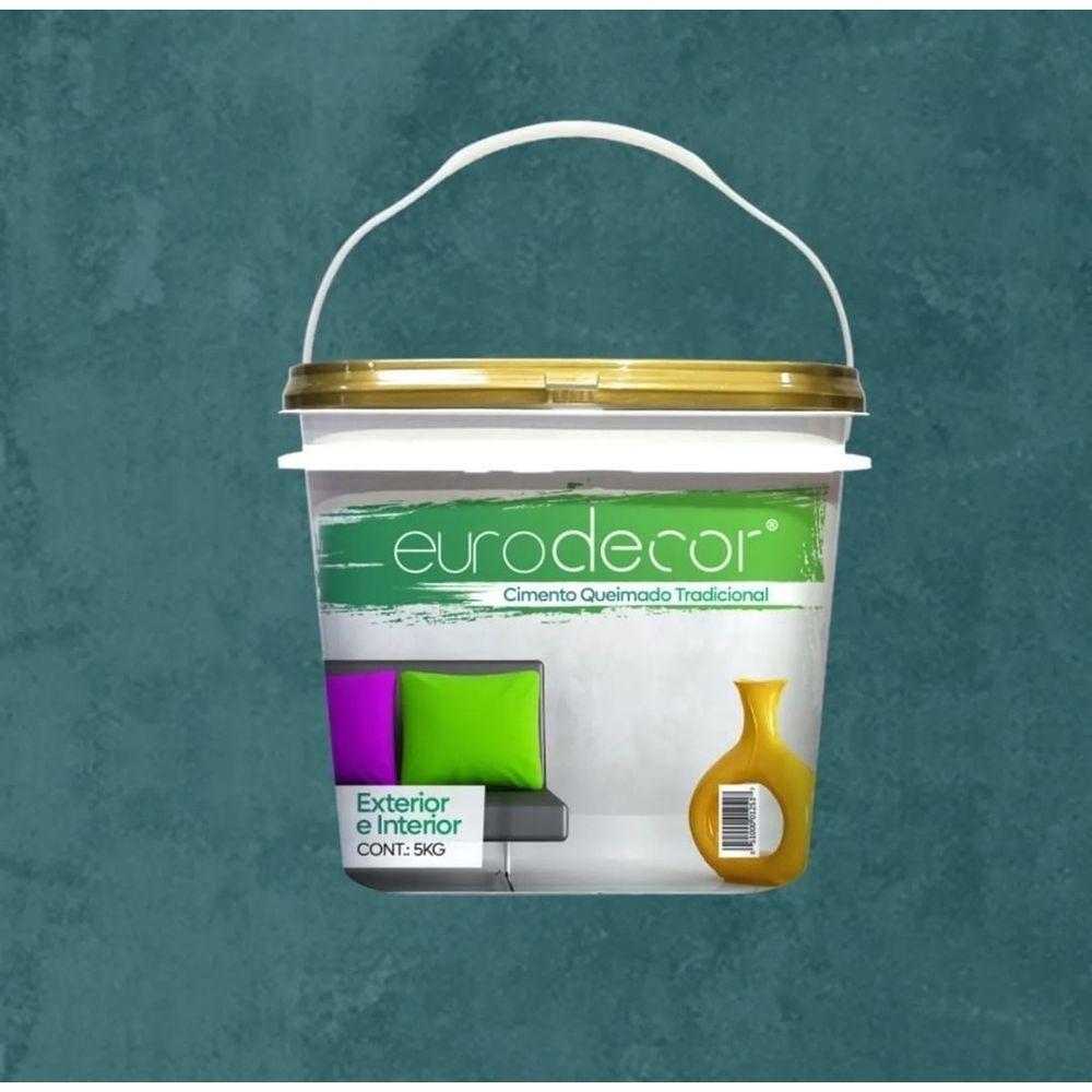 Cimento Queimado Pronto Eurodecor Verde Esmeralda 5kg - 2