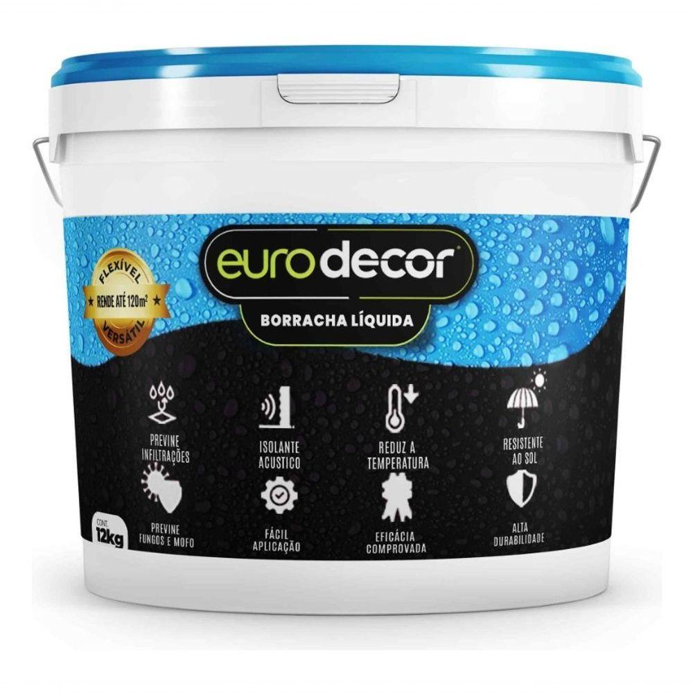 Borracha Liquida 12kg Flexível Solução Mofo Impermeabilização Acabamento Acetinado Cinza Titanium - 1