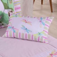 Kit Edredom Juvenil Solteiro 04 Peças Estampado 300 Fios - Libélula - 100% Poliéster