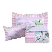 Kit Edredom Juvenil Solteiro 04 Peças Estampado 300 Fios - Libélula - 100% Poliéster - 5