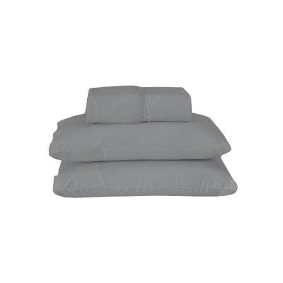 Jogo De Lençol Usual Casal 3 Peças Percal 180 Fios - Cinza - 80% Poliéster- 20% Algodão